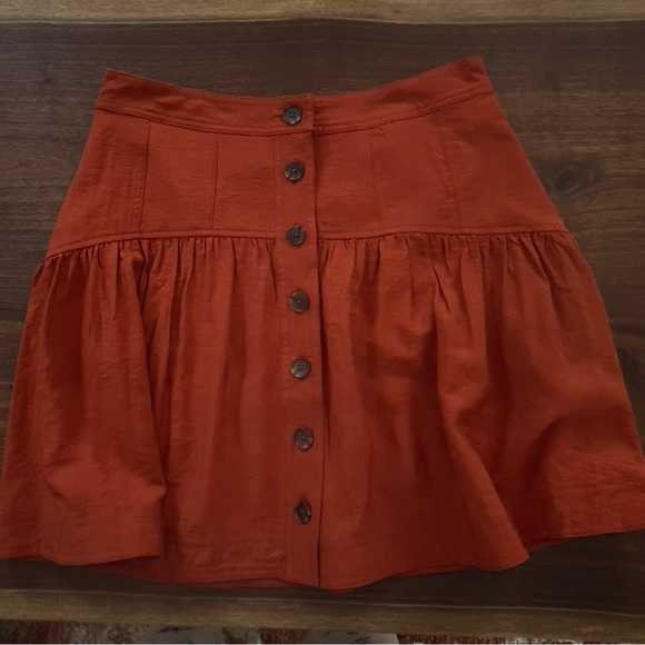 Banana Republic Dresses & Skirts - New Banana Republic Button-Front Tiered Mini Skirt Rust Burnt Orange Small NWT